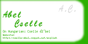 abel cselle business card